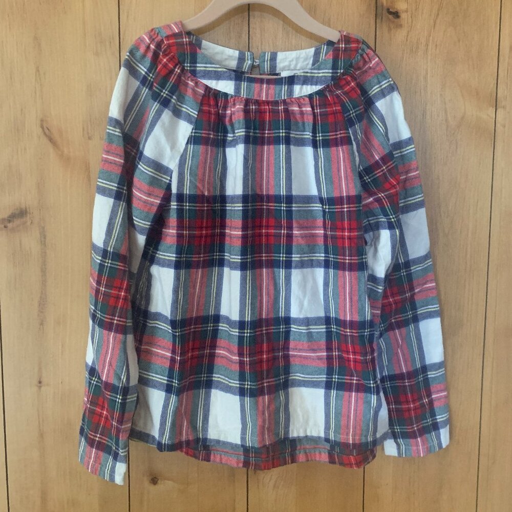 Vineyard Vines Girls Jolly Plaid Popover Top